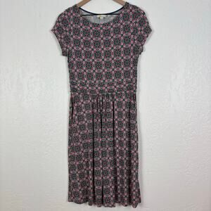 Boden Pink/ Green Amelie Jersey Dress Geometric Print Size 8